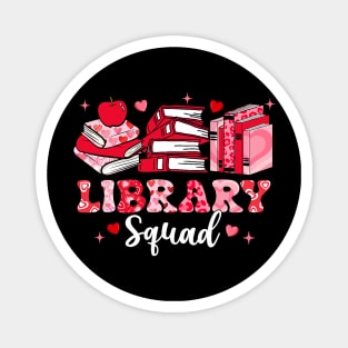 Library Squad Book Leopard Hearts Librarian Valentine_s Day Magnet